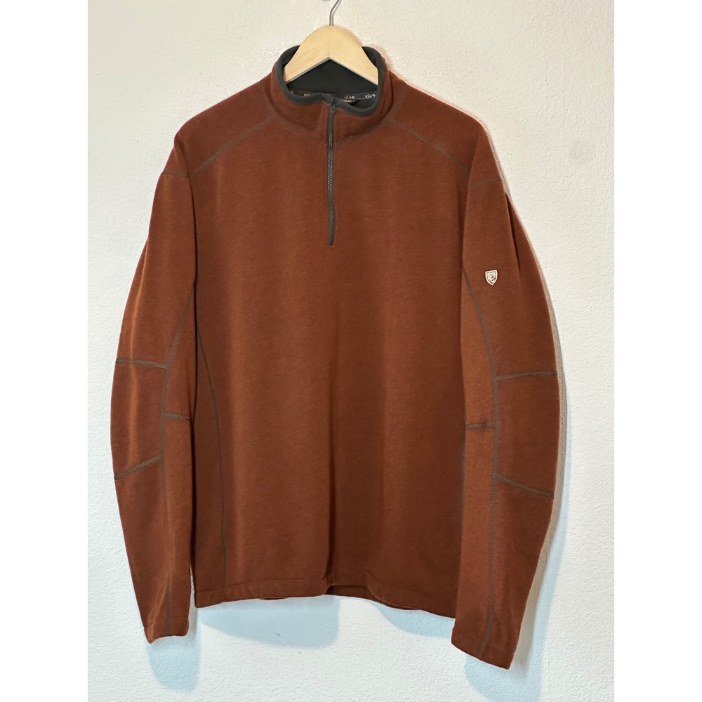 Kuhl Interceptr 1/4 Zip Pullover Rust Brown Alfpaca Gold Fleece Mens XXL
